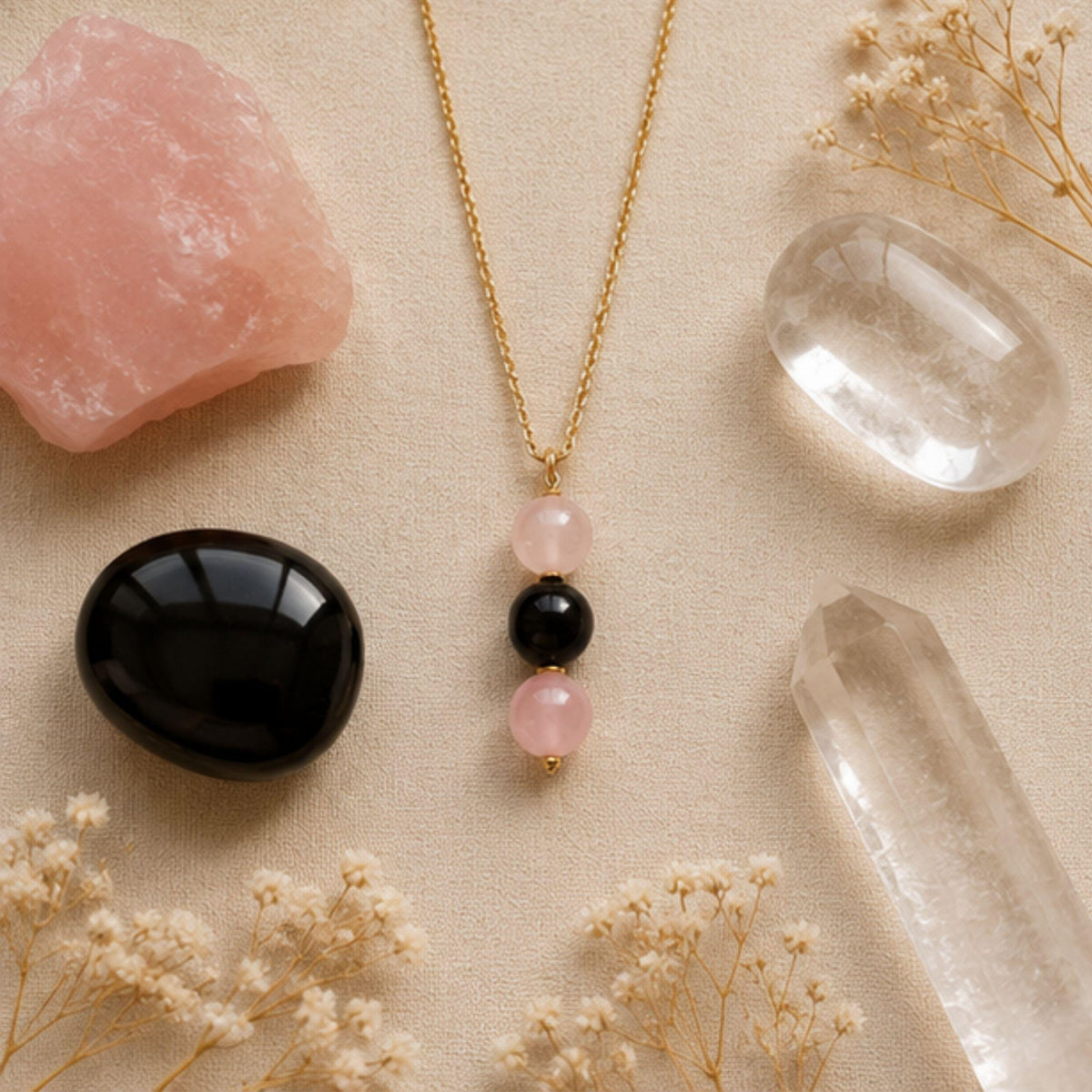Balance love and inner harmony gemstone necklace