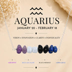 Aquarius gemstone chip necklace with Amethyst Blue Lace Agate and Lapis Lazuli