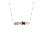 Raw gemstone bar necklace Gemini birthday gift women