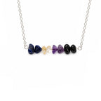 Raw gemstone bar necklace Sagittarius birthday gift women