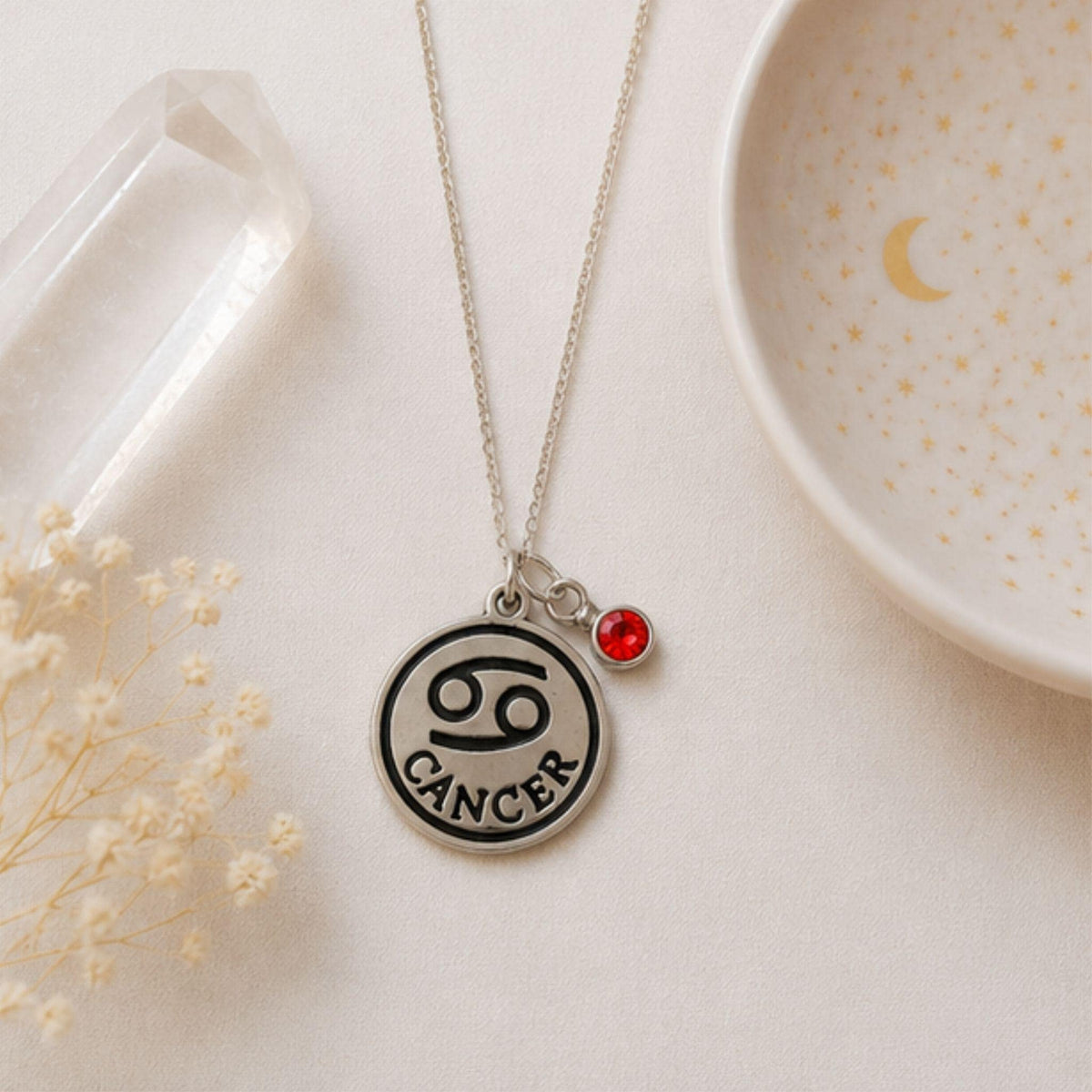 Zodiac pendant necklace June July birthday