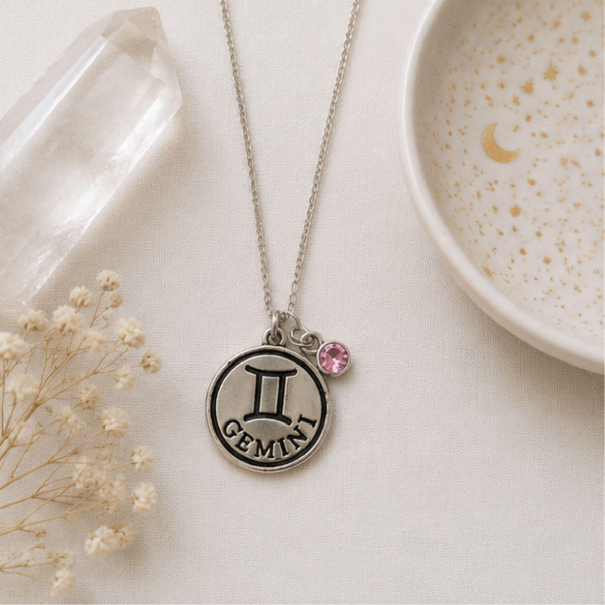 Gemini birthstone necklace gift for her