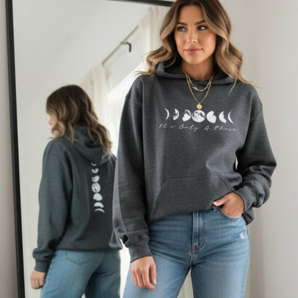 It's only a phase moon phases hoodie for women – celestial spiritual pullover