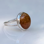 Yellow Healer Amethyst ring in handcrafted sterling silver