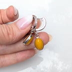 Honeylight sterling silver earrings with genuine Baltic amber drops