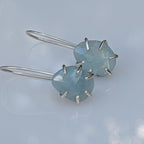 Rose-cut aquamarine drop earrings in sterling silver