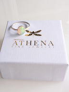 Handcrafted bezel-set fire opal ring in sterling silver