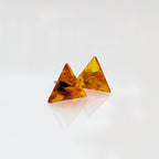 Triangle Baltic amber stud earrings in sterling silver