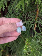 Sterling silver aquamarine earrings with a 1.25-inch drop