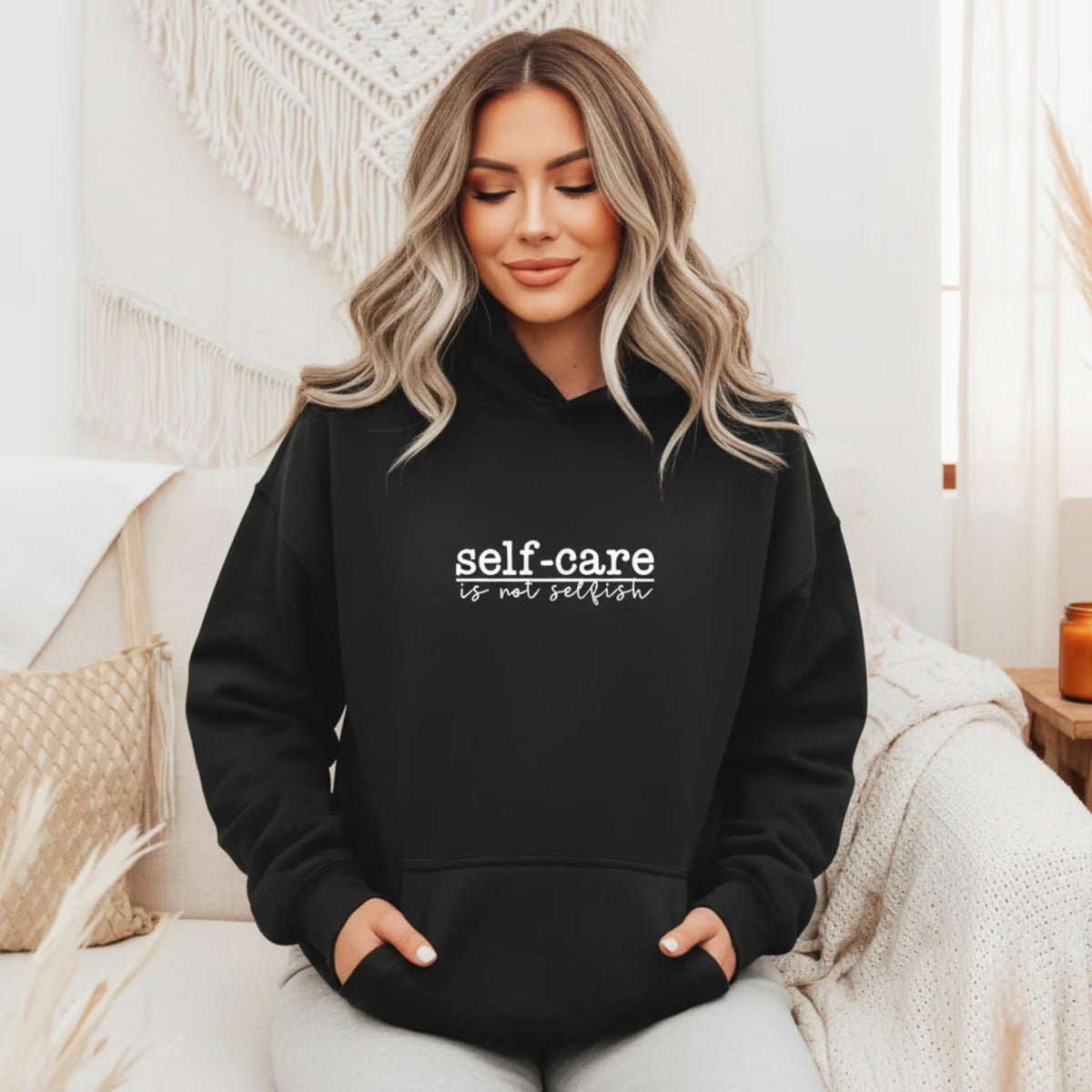Self care is not selfish hoodie for women – spiritual self-love pullover